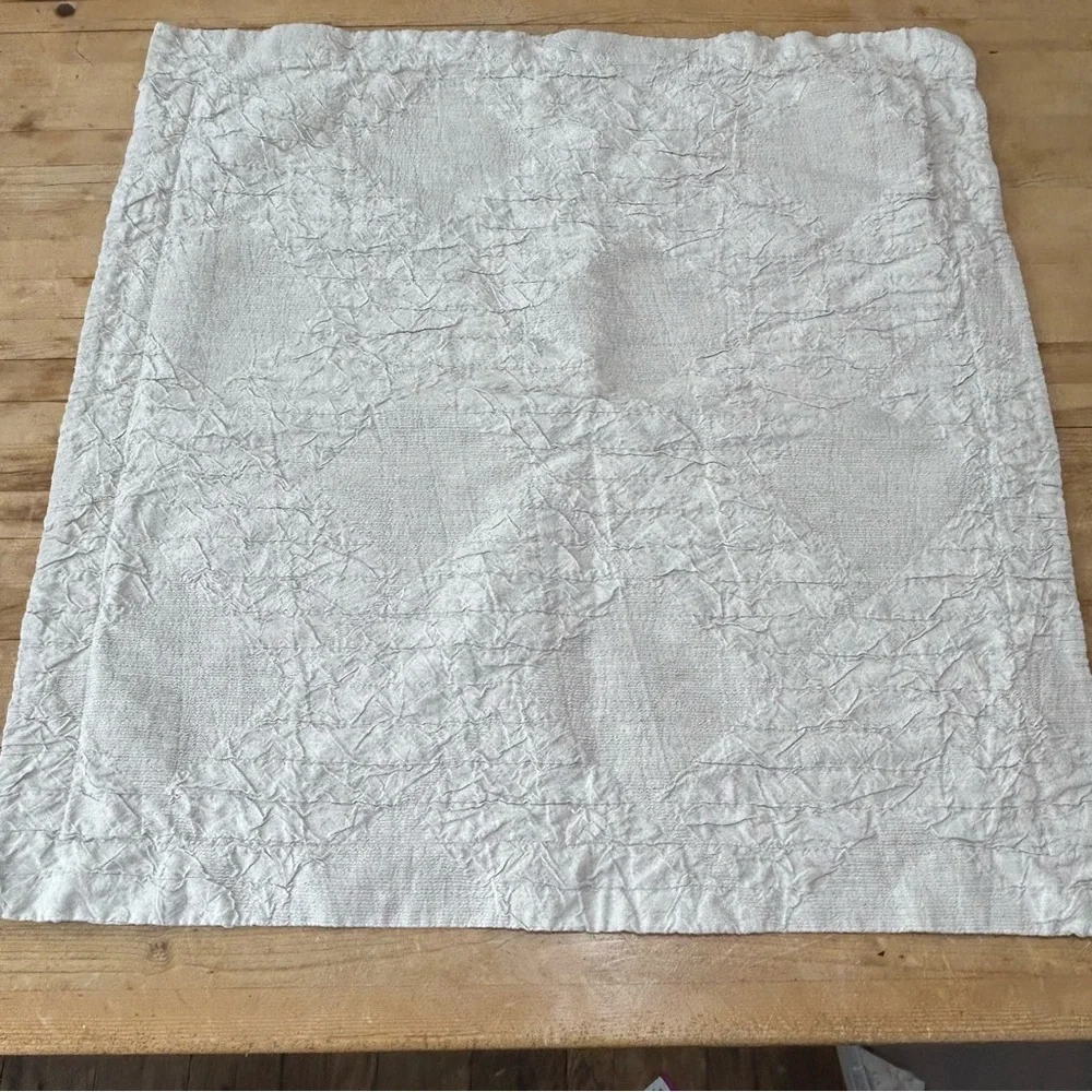 Crate & Barrel Cotton Linen Crinkle Texture Euro Pillow Sham